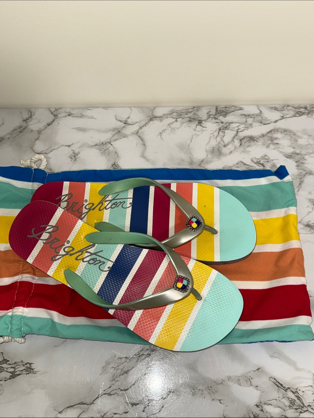 Brighton Striped Multicolor Flip Flop Sandals